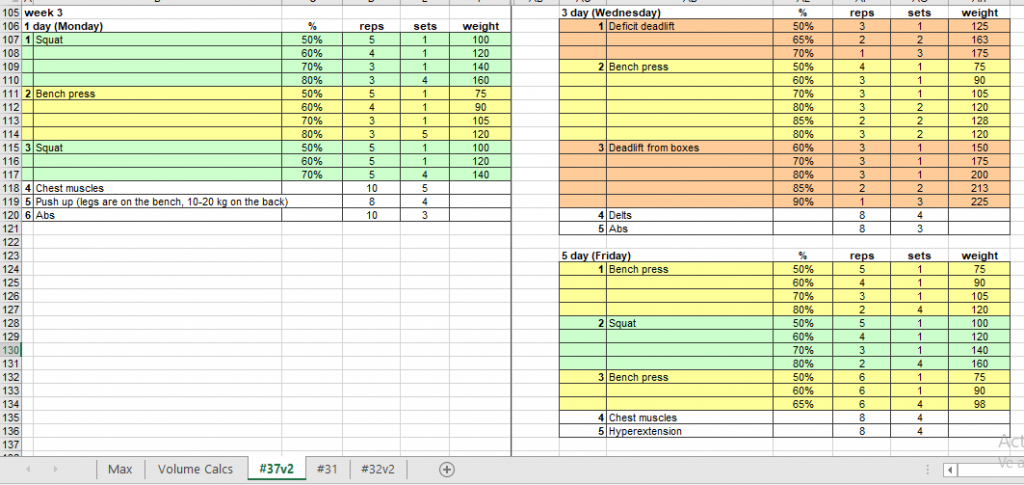 excel sheiko intermedios